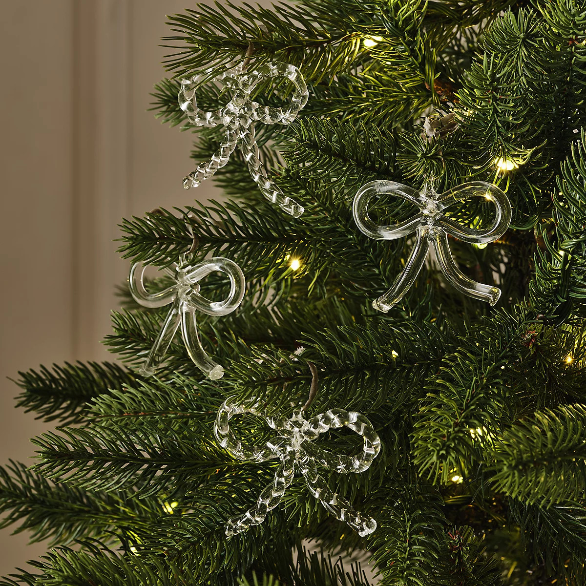 Glass Bow Decorations – Set of 4 | The White Company UK & ROW