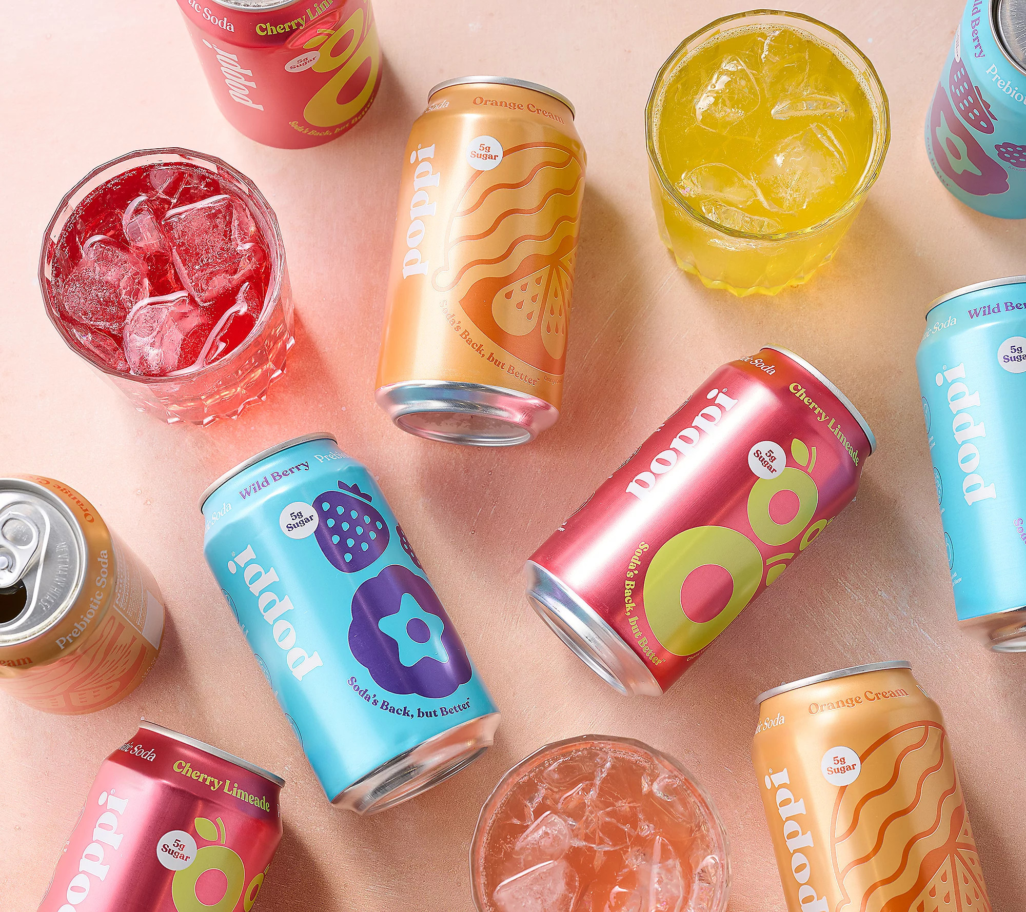 Poppi (15) 12oz Cans 5g Sugar Soda The Essentials | QVC