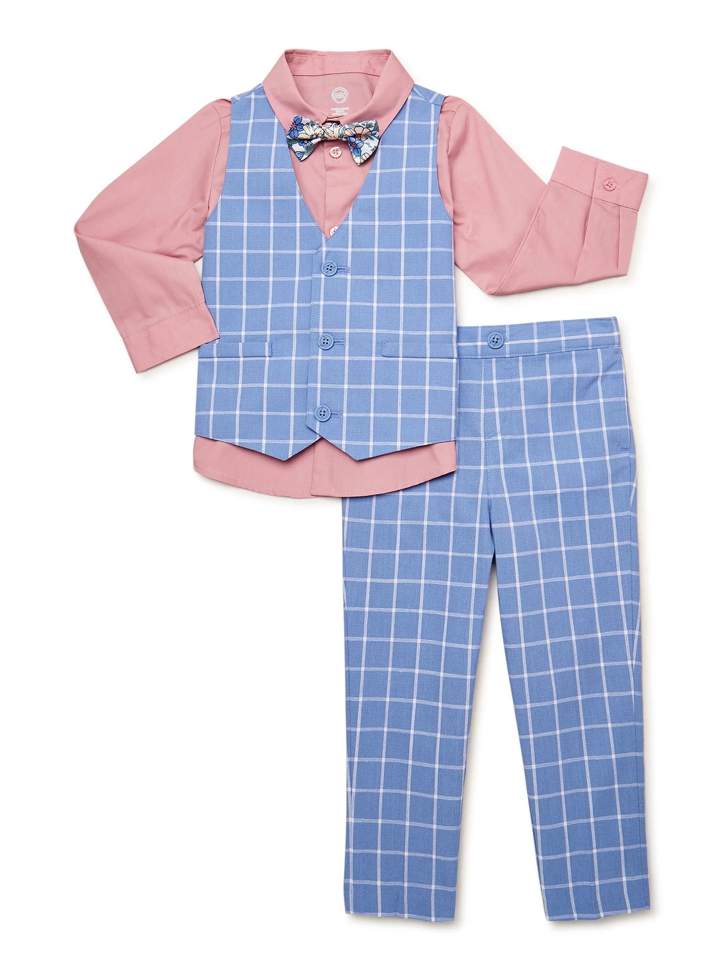 Wonder Nation Toddler Boys Dressy Outfit Set, 4-Piece, Sizes 12M-5T | Walmart (US)