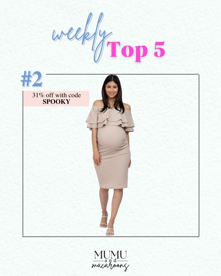 Moms are loving this beige off-shoulder maternity dress from PinkBlush Maternity! I mean how could you not? It's stylish and comfy!  You can get 31% off when you use code SPOOKY 

#MaternityFashion #MaternityPartyDresses #BabyShowerOutfits #BumpFriendlyDresses 

#LTKstyletip #LTKbump #LTKworkwear