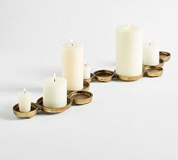 Sedona Brass Candle Holder Centerpiece | Pottery Barn (US)