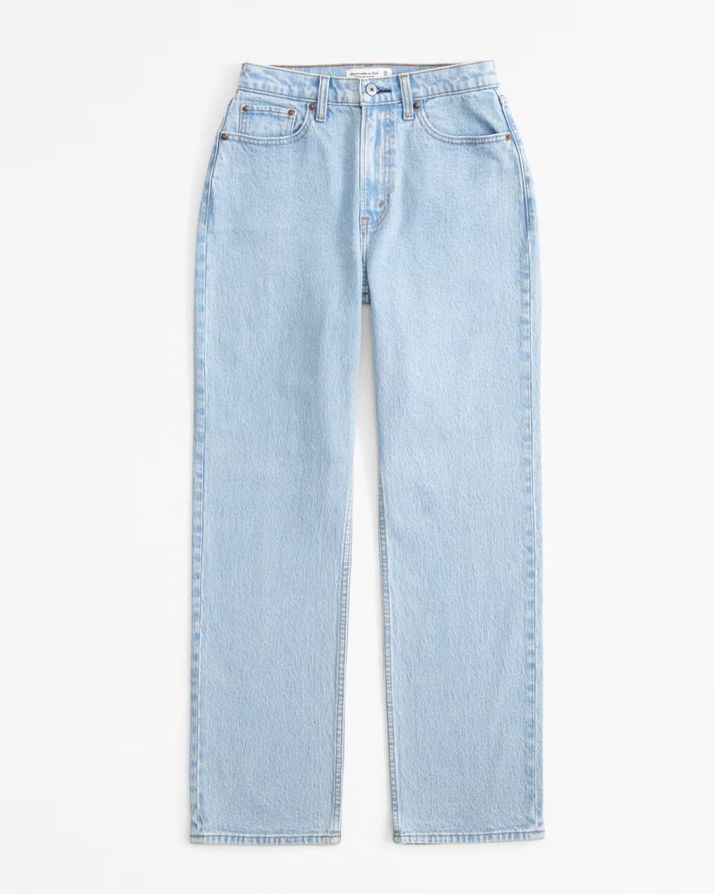 Women's Curve Love High Rise Vintage Straight Jean | Women's Bottoms | Abercrombie.com | Abercrombie & Fitch (US)