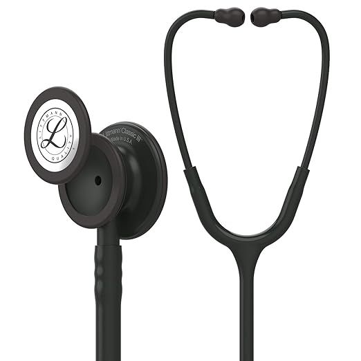3M Littmann Classic III Monitoring Stethoscope, Black Edition Chestpiece, Black Tube, 27 Inch, 58... | Amazon (US)