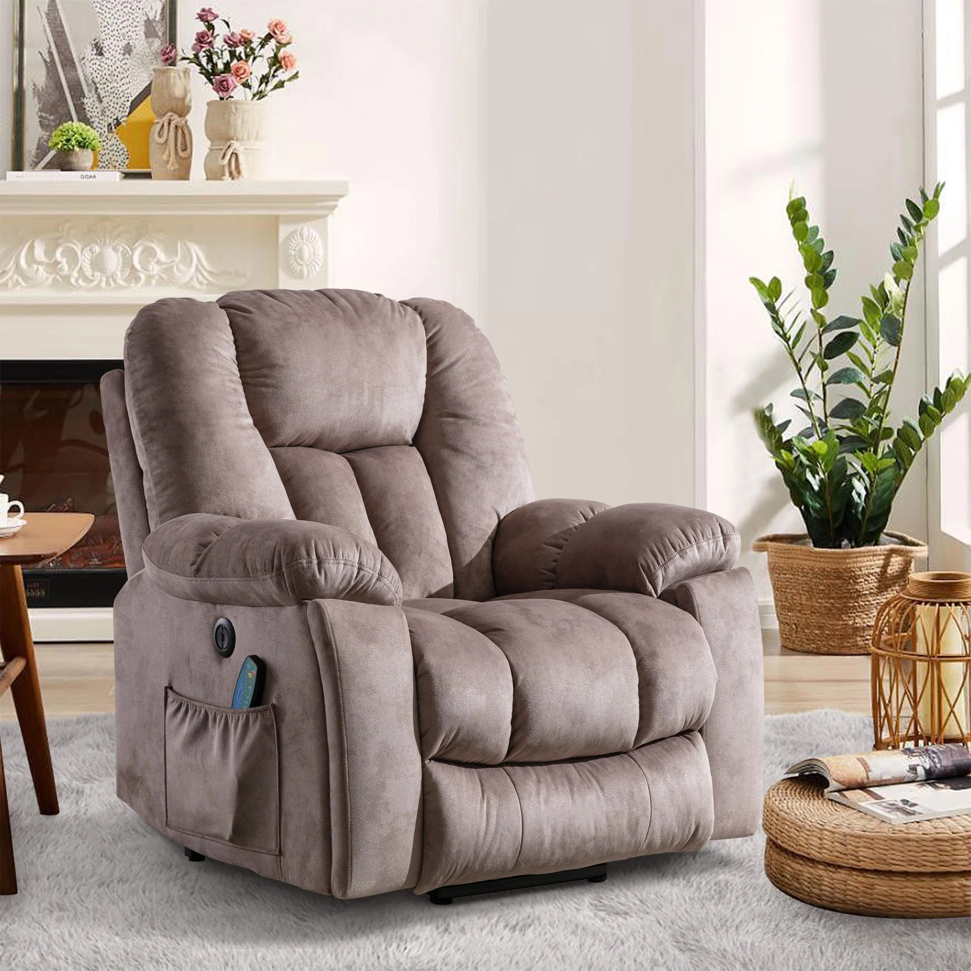 41'' Oversized Power Lift Chair - Heated Massage Electric Recliner with Super Soft Padding | Wayfair North America