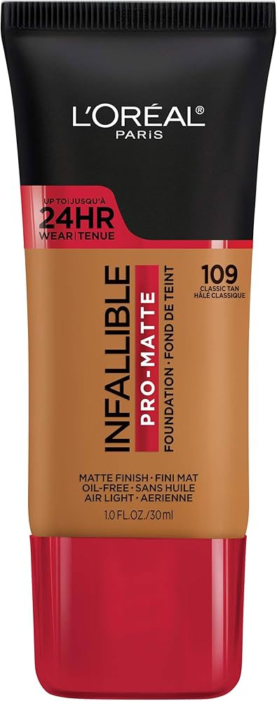L'Oreal Paris Cosmetics Makeup Infallible Pro-Matte Liquid Longwear Foundation, Classic Tan, 1 fl oz | Amazon (US)