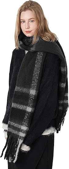 Halemet Vintage Scarfs for Women Warm Shawls and Wraps for Evening Dresses Soft Poncho Coat Thick... | Amazon (US)