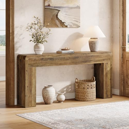 Tribesigns 70.9-Inch Extra Long Console Table, Rustic Wooden Sofa Table Behind Couch, Farmhouse Entryway Console for Living Room, Entryway, Hallway, Foyer (Brown) | Amazon (US)