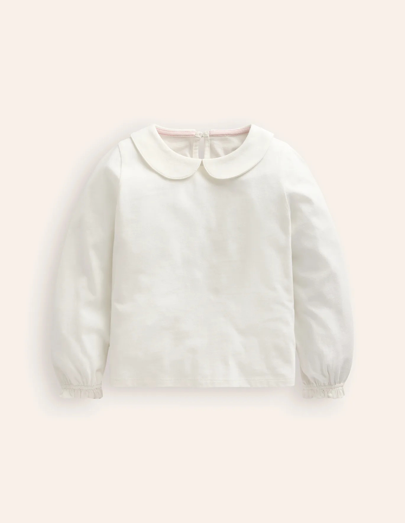 Collared Jersey Top - Ivory | Boden US | Boden (US)