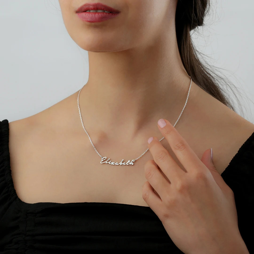Personalized 14K Solid Gold Necklace Name Necklace Name - Etsy | Etsy (US)