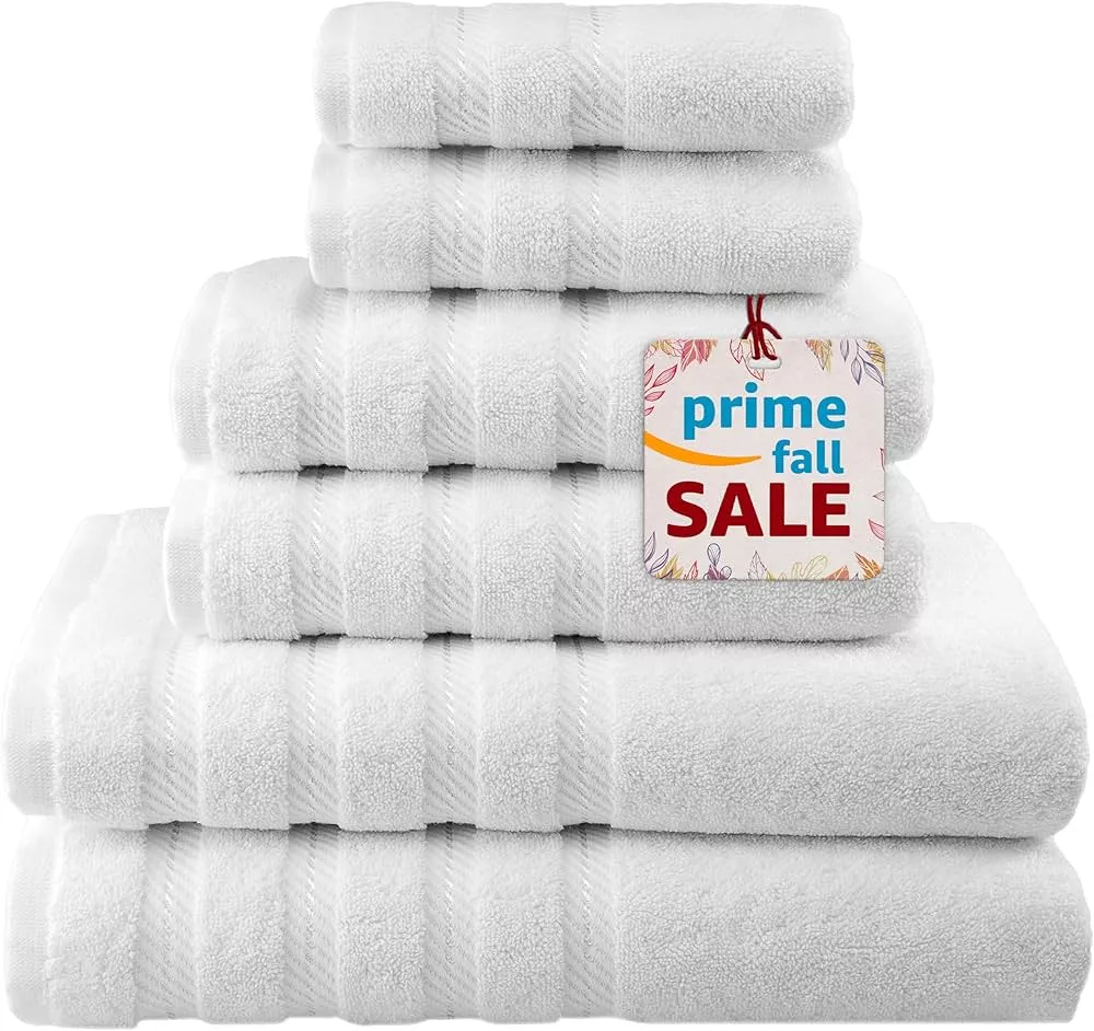 American Soft Linen 100% Turkish Carde Cotton 6 Piece Towel Set, 560 GSM  Towels for Bathroom, Super Soft 2 Bath Towels 2 Hand Towels 2 Washcloths,  Light Blue Edison Bath Towel Set Light Blue