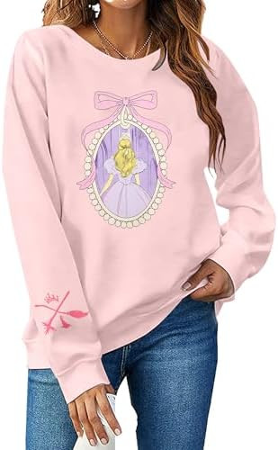MOUSYA Pink Goes Good with Green Shirt Witch Musical Movie Witch Princess Graphic Long Sleeve Top | Amazon (US)