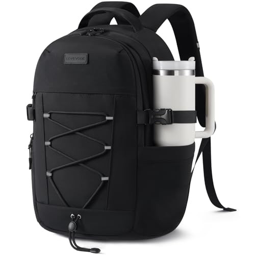 LOVEVOOK College Laptop Backpack, 15.6" Padded Daypack with Giant Tumbler Holder, 13 Pockets Wate... | Amazon (US)