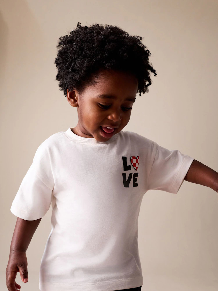 White Love Short Sleeve Valentines T-Shirt (3mths-7yrs) | Next US