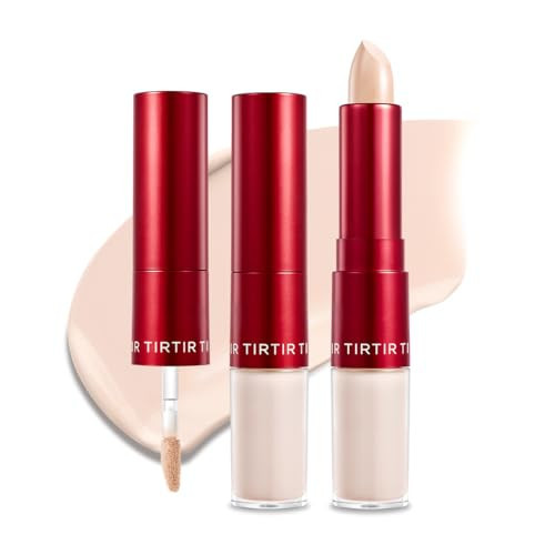 TIRTIR Glide&Hide Blurring Concealer - Creamy texture, Conceals dark circles and wrinkles, Dual formula (liquid tip & balm stick), Long-lasting wear, Korean Makeup, #1N, 0.28 Oz | Amazon (US)