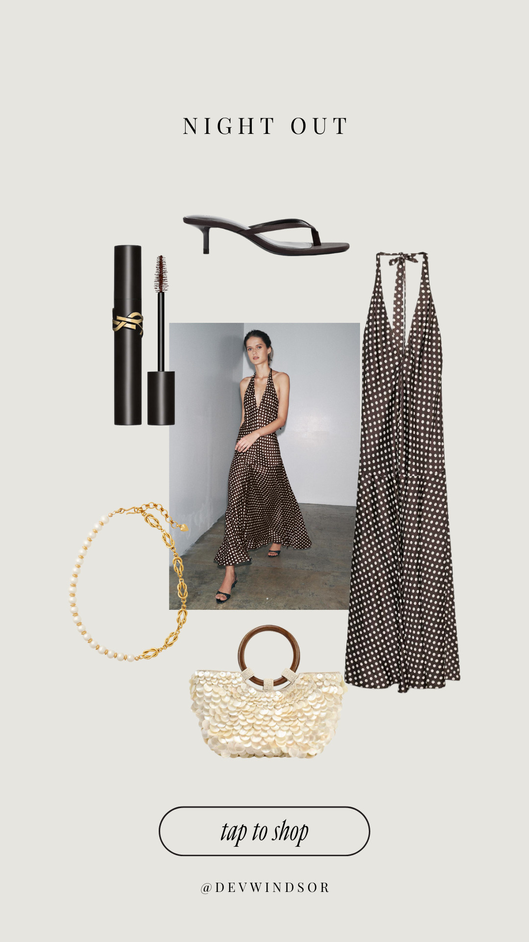 Night out look locked in 🍸 This mocha brown polka dot dress is the ultimate summer going-out fit—flirty, fun, and flattering. Paired it with a shell purse for a beachy twist and finished the look with YSL’s Lash Clash mascara for bold, dramatic lashes 🤎✨ 

 

#LTKStyleTip #LTKShoeCrush #LTKItBag