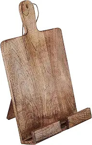 Wedding Gift Wooden Cookbook Stand Chopping Board Style Foldable Recipe Book Stand Holder Easel f... | Amazon (US)