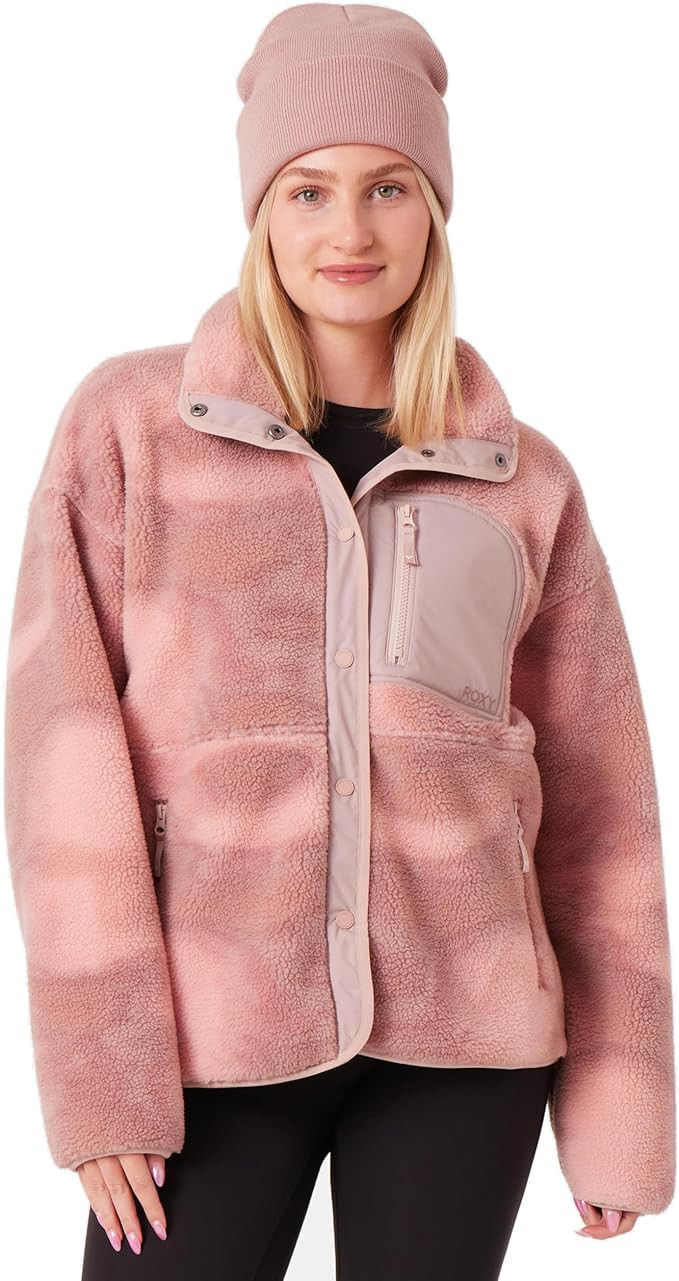 Roxy womens Bonded Sherpa Jacket – Oversized Fit, Faux Sherpa Fleece, Pfas-free, Snap Front, Zi... | Amazon (US)