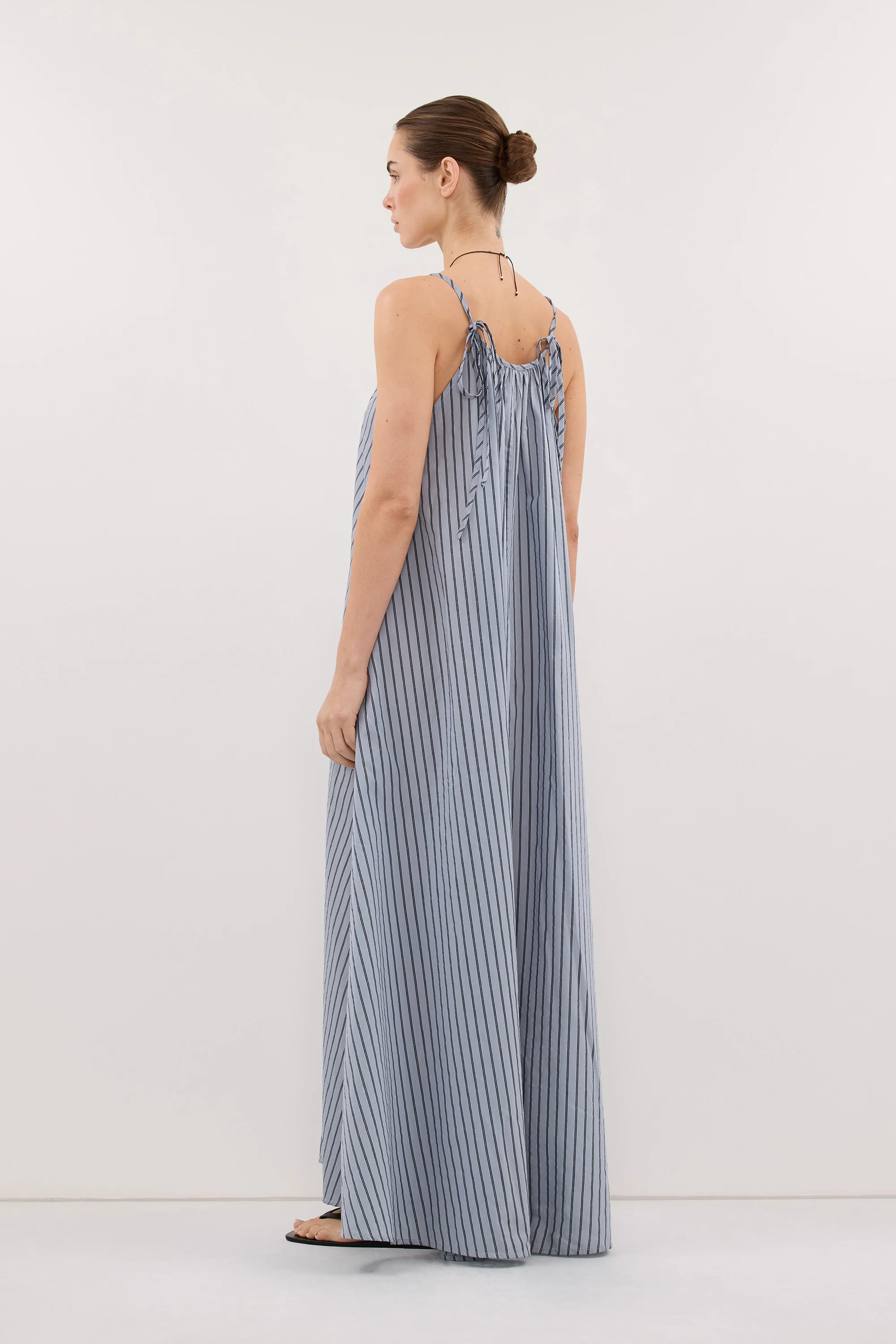 FABLE DUSTY BLUE STRIPE MIDI DRESS - PRE ORDER | DISSH