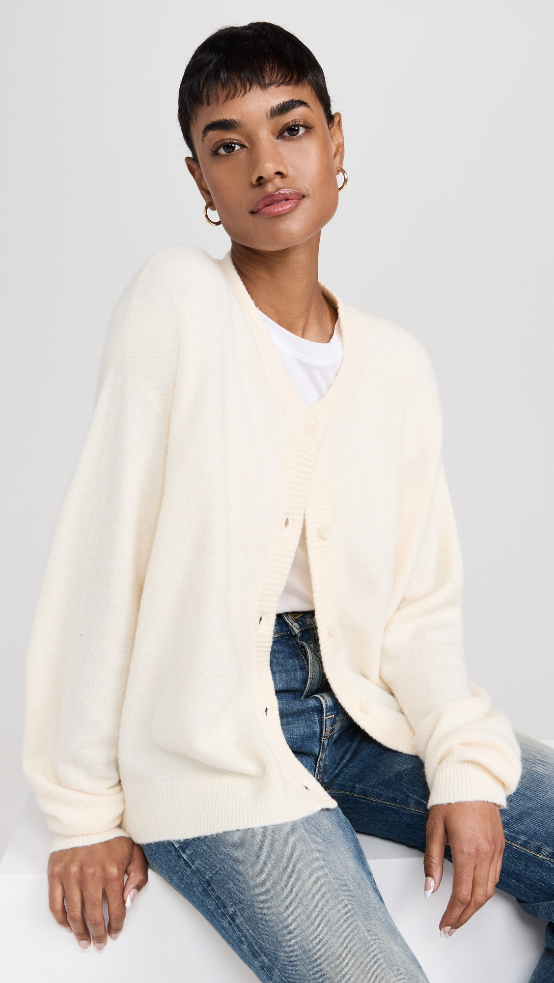 American Vintage Damsville Cardigan Pannacotta Chine M/L | Shopbop