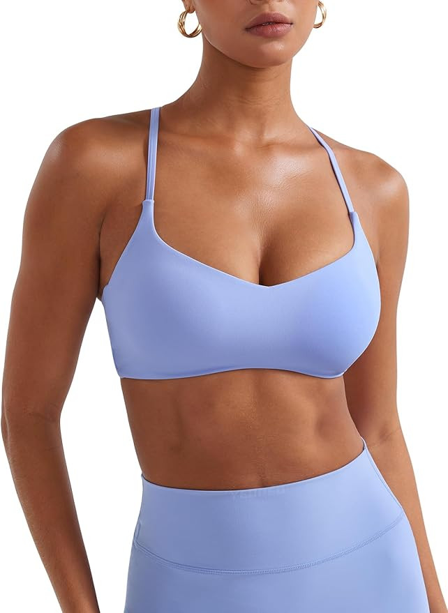 YEOREO Y Back Sports Bras for Women Padded Racerback Bra Paisely Light Impact Adjustable Straps G... | Amazon (US)