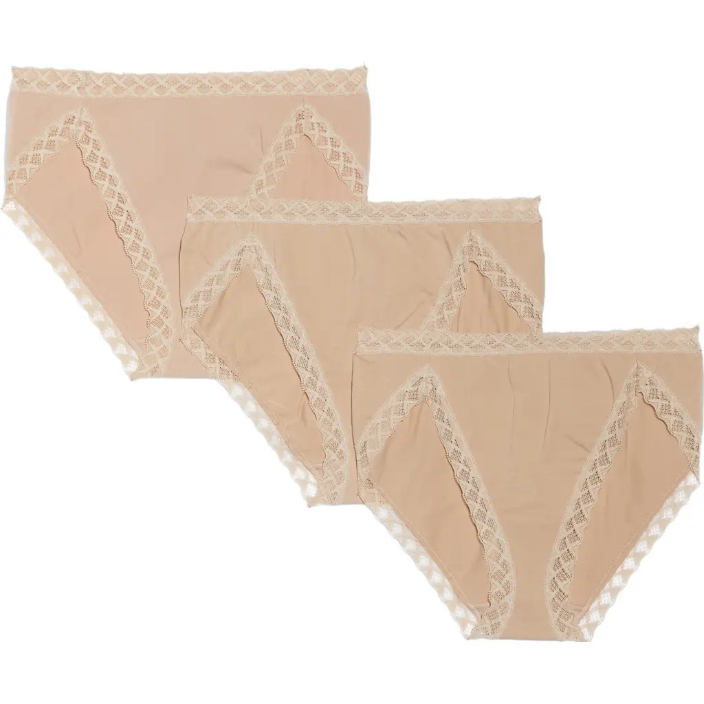 Natori Bliss 3-Pack French Cut Briefs in Cafe at Nordstrom, Size X-Large | Nordstrom