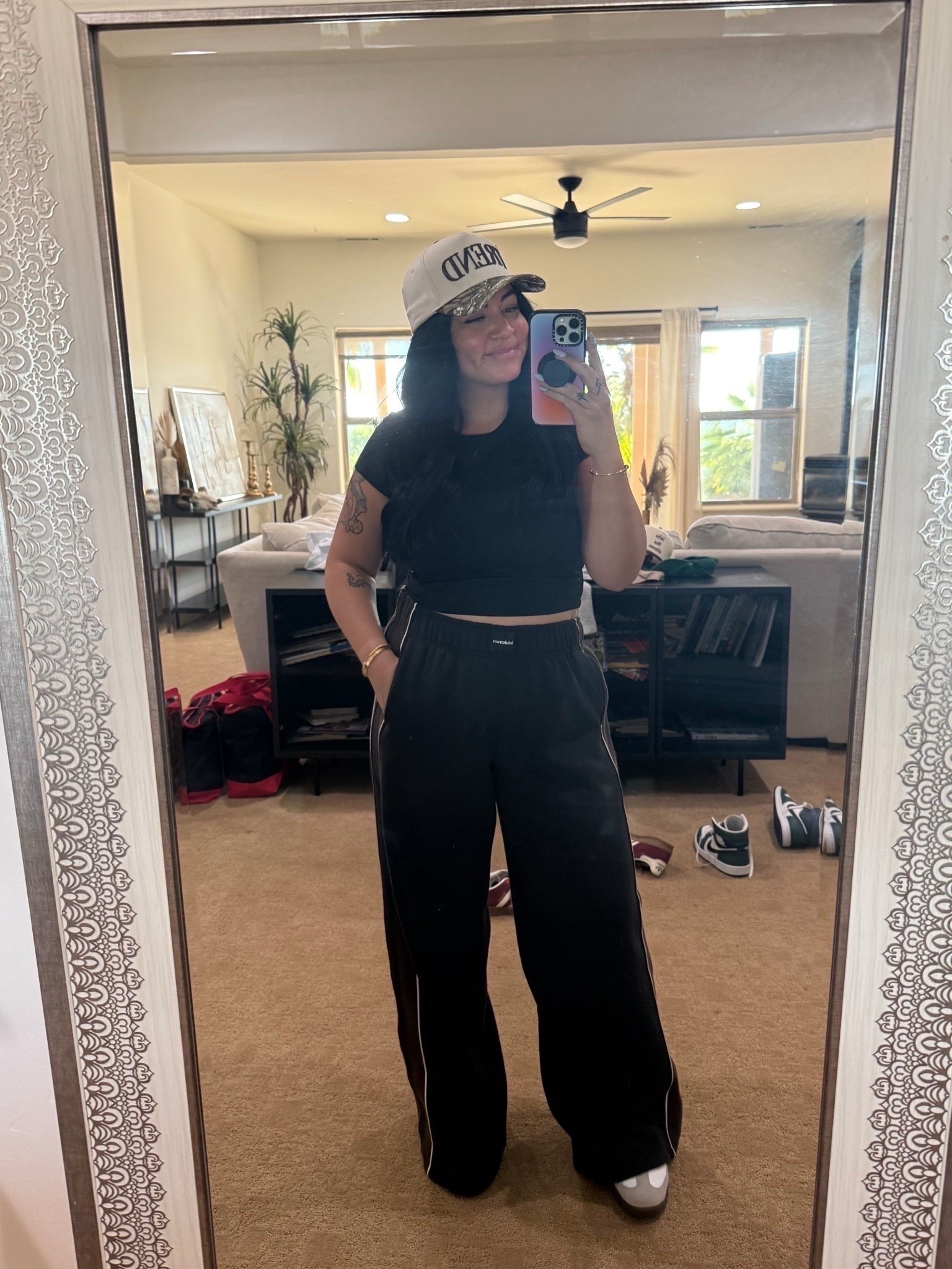 wearing a size large in the sweatpants from lululemon and large in the alo cropped t shirt! 

Alo, Lululemon, cropped shirt outfit, hat outfit, midsize, midsize fashion, Tori block

#LTKootd #LTKfitnessgoals #LTKMidsize