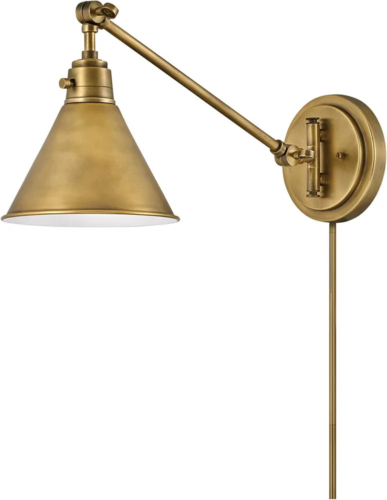 Hinkley Arti Single Light Swing Arm Wall Sconce, Adjustable, On/Off Switch, Plug-in Cord, Two Piv... | Amazon (US)