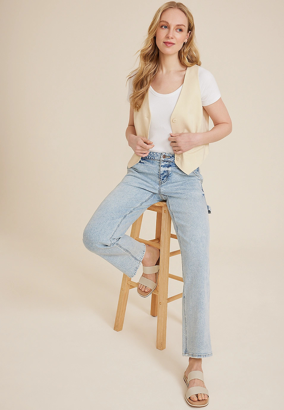 Linen Like Blazer Vest | Maurices