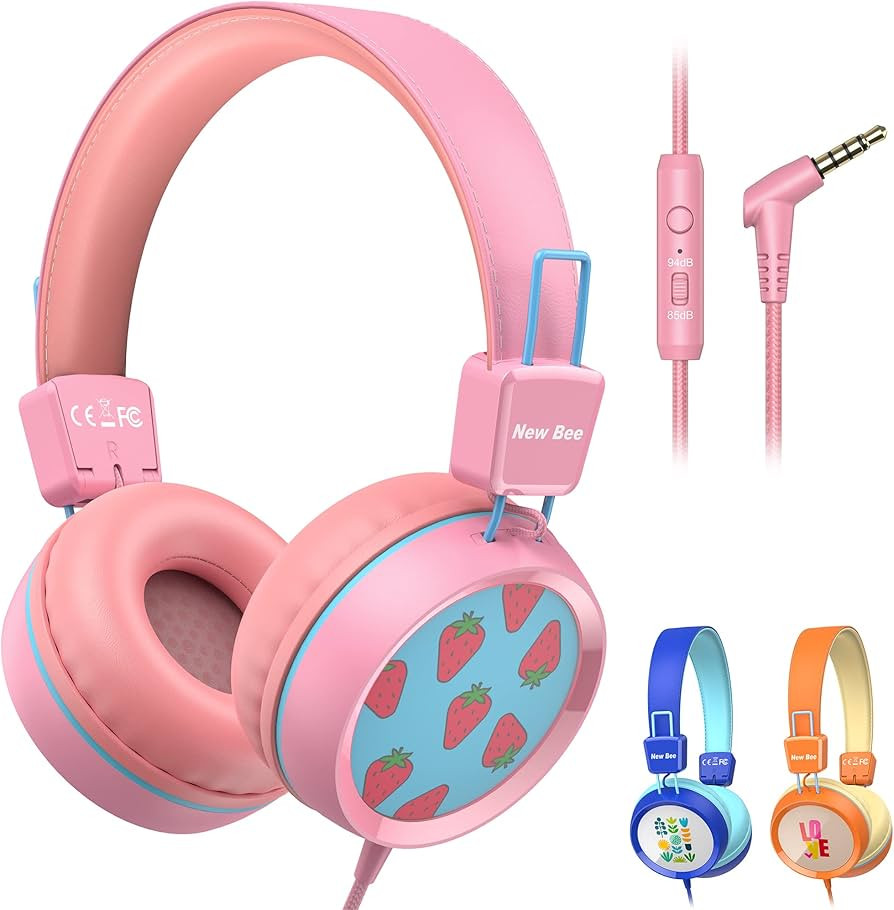 New bee Kids Headphones for School with Microphone KH20 Wired HD Stereo Safe Volume Limited 85dB/... | Amazon (US)