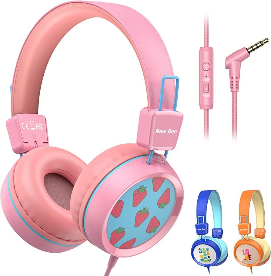 New bee Kids Headphones for School with Microphone KH20 Wired HD Stereo Safe Volume Limited 85dB/... | Amazon (US)