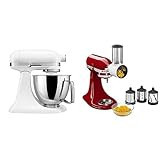 Kitchenaid Artisan Mini Plus 3.5-Qt. Tilt-Head Stand Mixer with Flex Edge Beater and Fresh Prep Slicer/Shredder Attachment, White | Amazon (US)