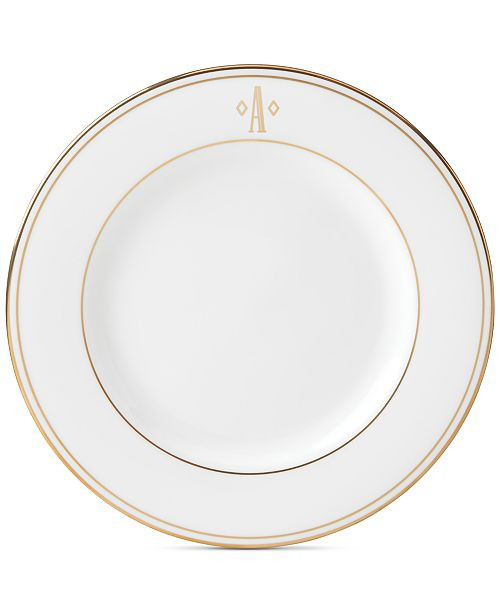 Federal Gold Monogram Salad Plate, Block Letters | Macys (US)