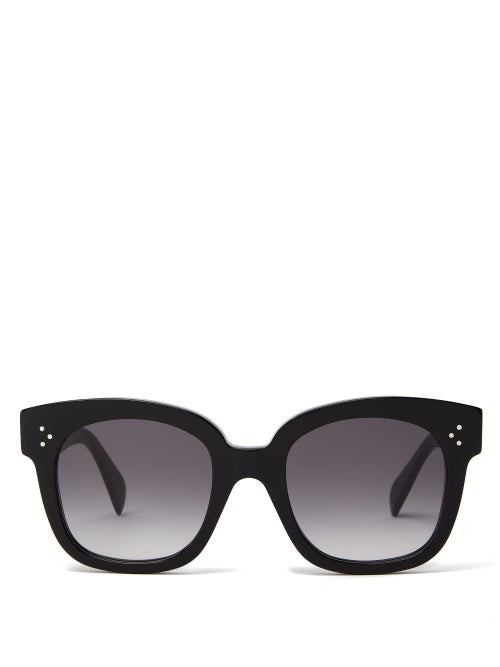 Celine Eyewear - Gradient Lenses Square Acetate Sunglasses - Womens - Black | Matches (US)