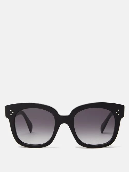 Celine Eyewear - Gradient Lenses Square Acetate Sunglasses - Womens - Black | Matches (US)