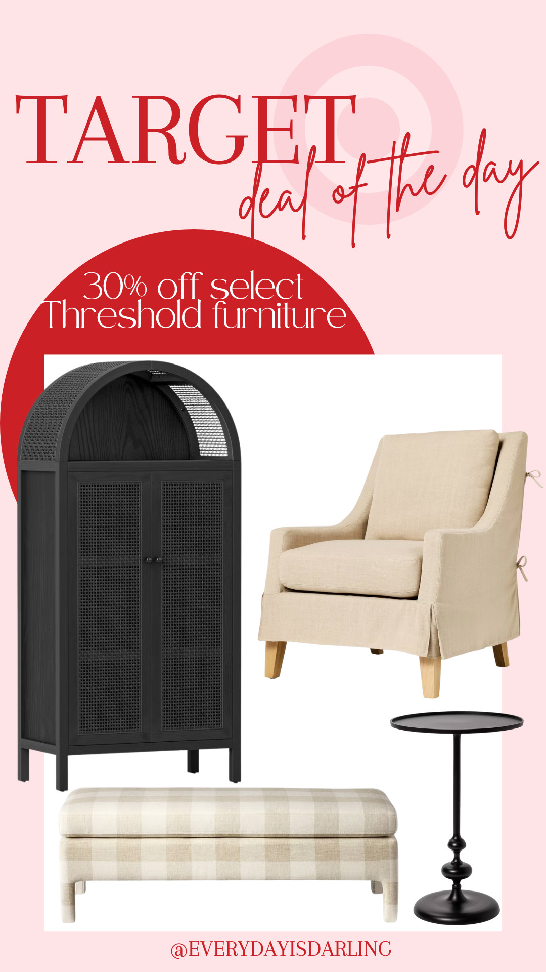 30% off select Threshold furniture today only at Target!  

 #LTKHome #LTKSaleAlert