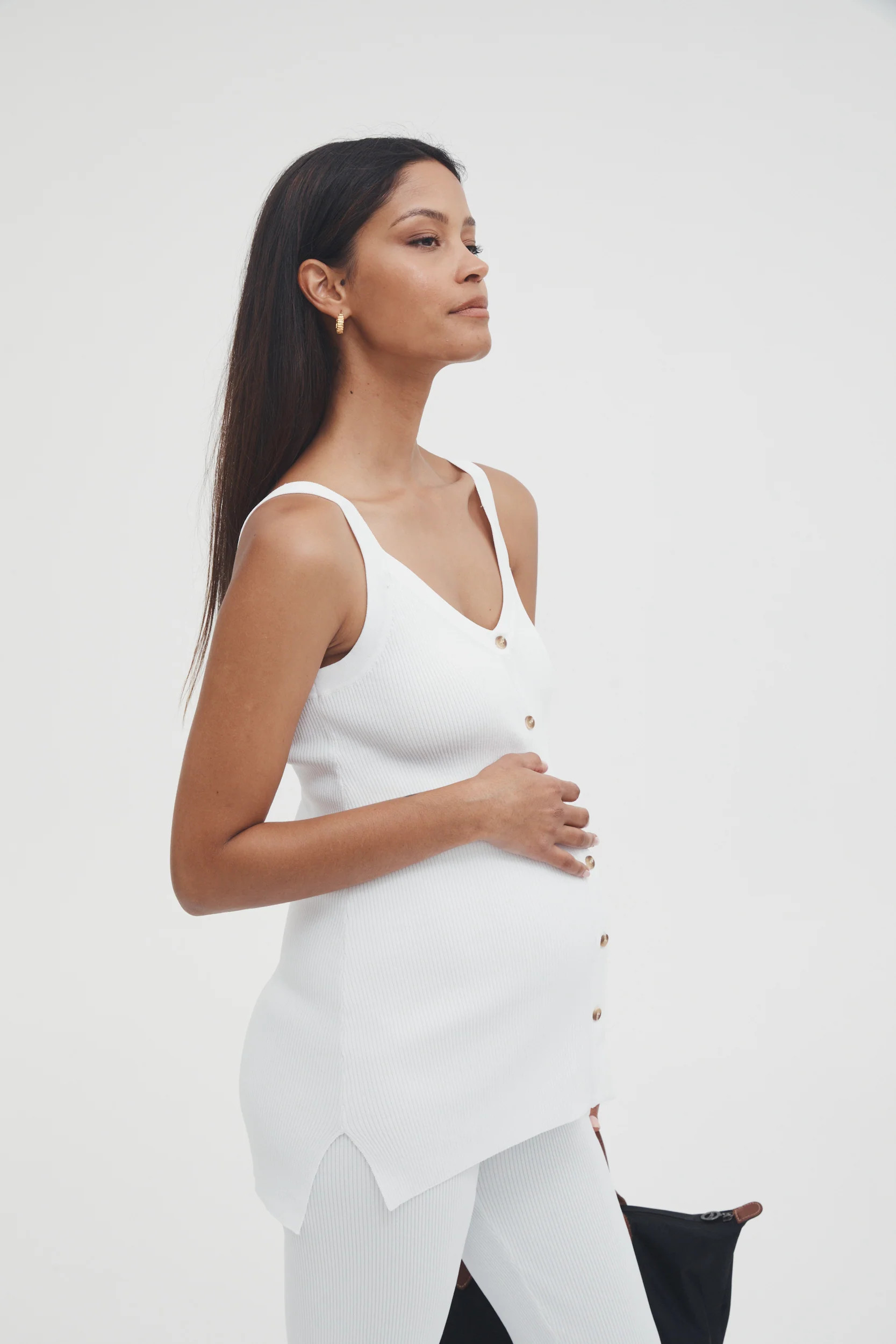 Parisian Rib Tank (White) - FINAL SALE | Legoe Heritage Maternity APAC