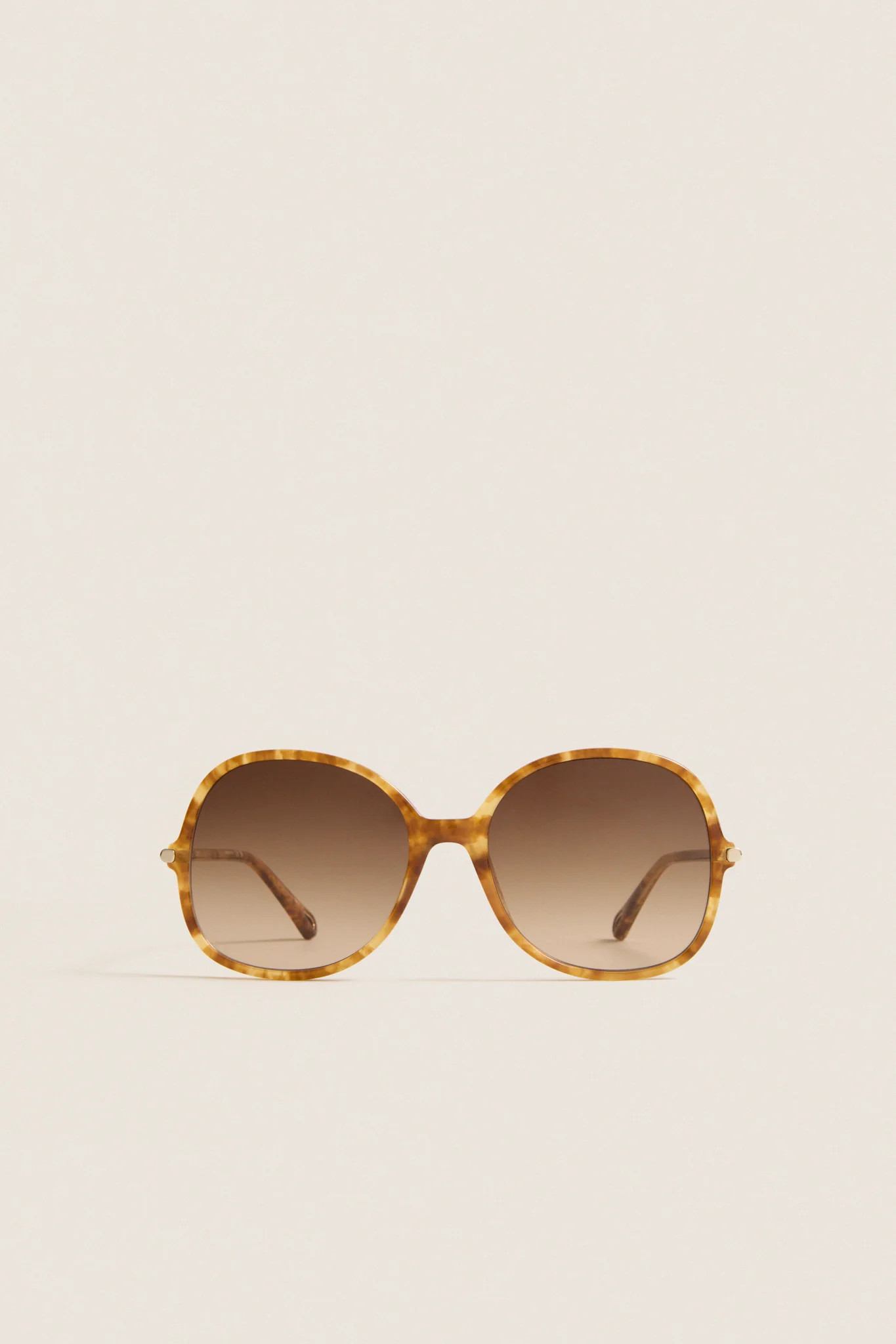 Shiny Havana Blonde Small Spot Tubolar Sunglasses | Tuckernuck (US)