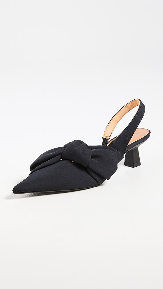Soft Bow Kitten Heel Slingback Pumps | Shopbop