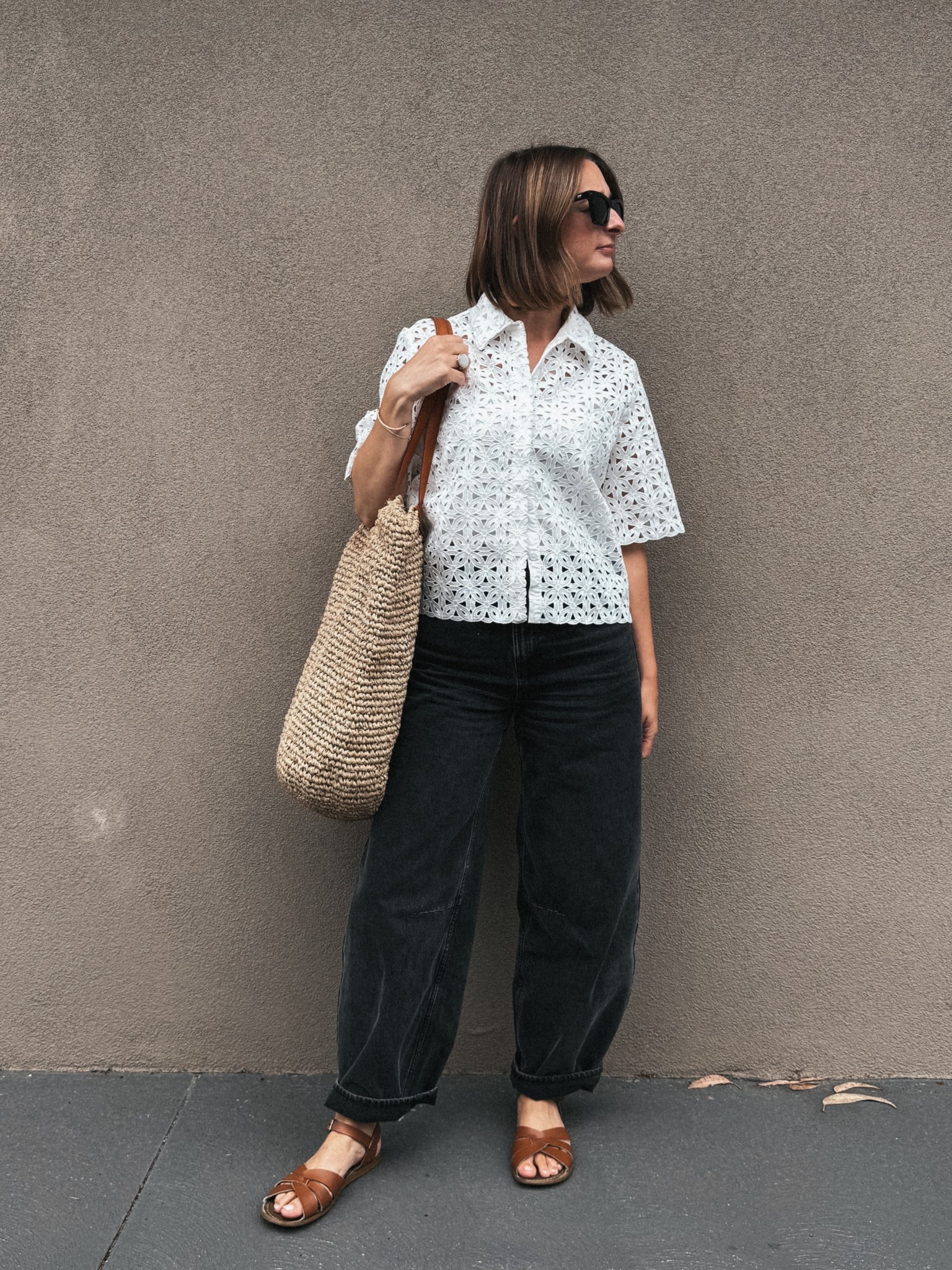 Jeans - Assembly Label. Wearing my usual size 26
Top - Sportscraft. Wearing my usual size 8
Sandals - Saktwater. Tts 

#LTKaustralia #LTKsummer #LTKnewzealand