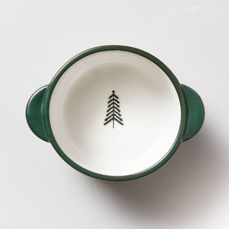 4pk 14oz Winter Tree Stoneware Mini Bowl Set Green/Cream/Clay - Hearth & Hand™ with Magnolia | Target