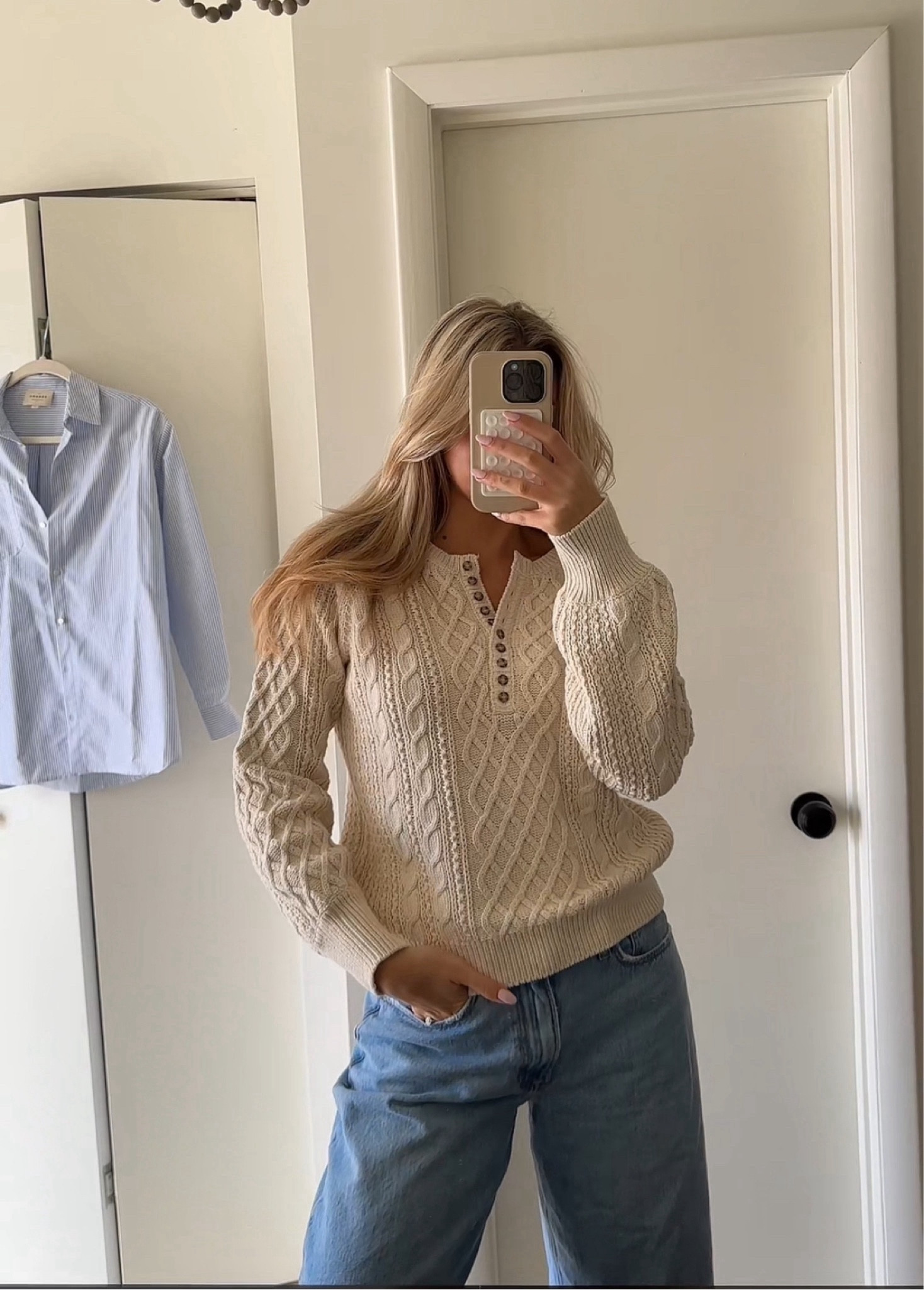 Bree sweater in color cream from Sézane! This sweater is such a great piece for a capsule wardrobe 🤍 the material is so good 

#LTKworkwear #LTKMostLoved #LTKstyletip