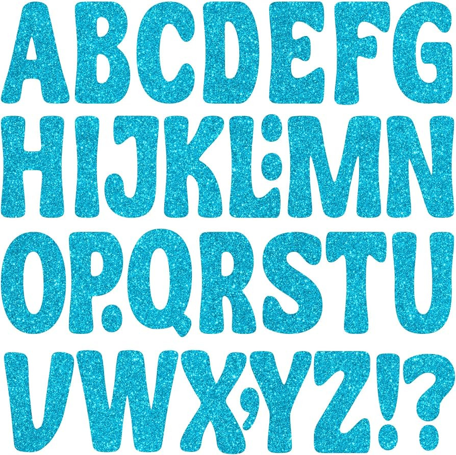 128 PCS Glitter Letter Stickers,4 Inch Bulletin Board Letters (Light Blue)     Alphabet Stickers,... | Amazon (US)
