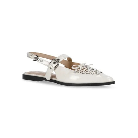 Scoop Women's Patent Faux Leather Corset Flats | Walmart (US)