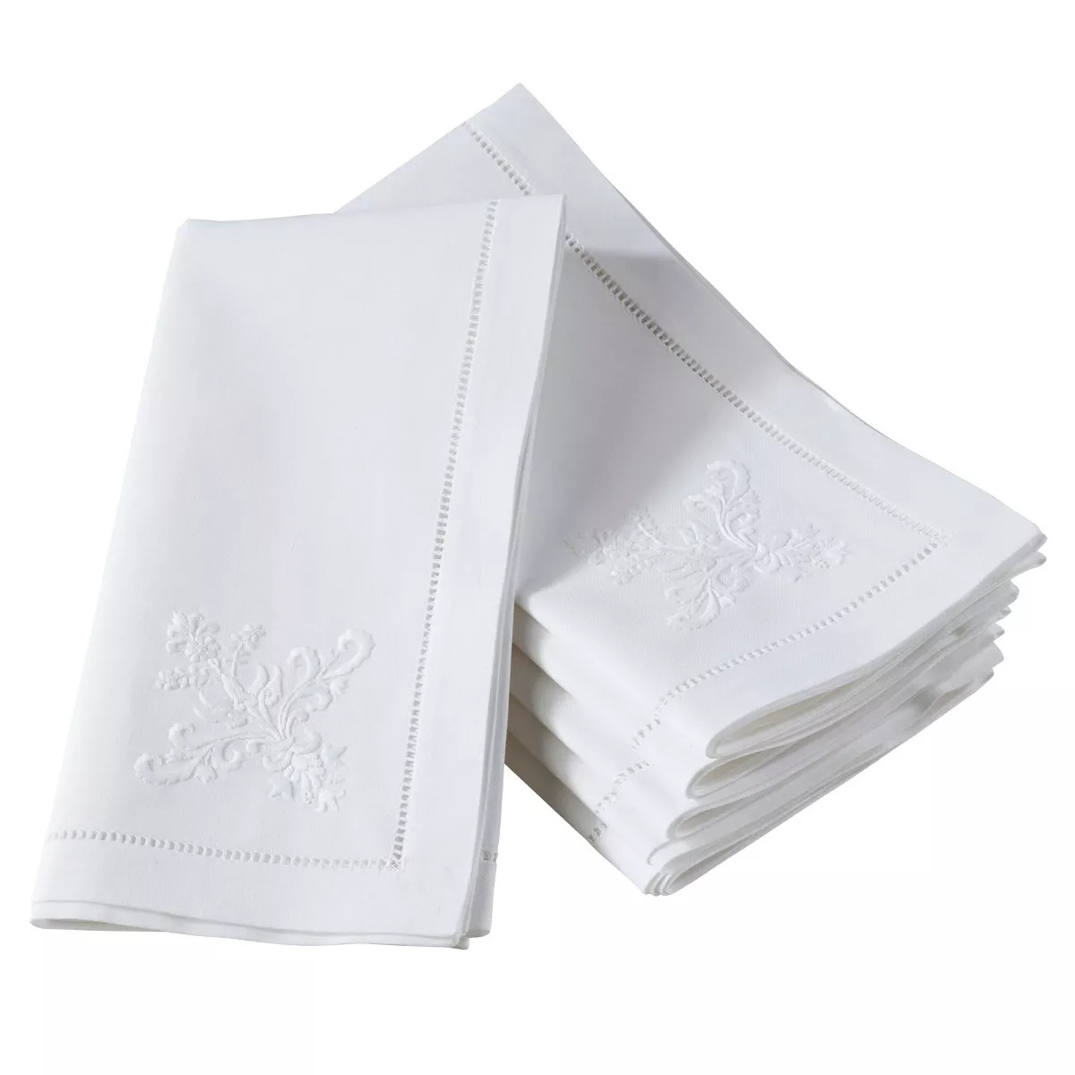 Saro Lifestyle Saro Lifestyle Embroidered Floral Vase Hemstitch Design Cotton Napkins (Set of 6),... | Target