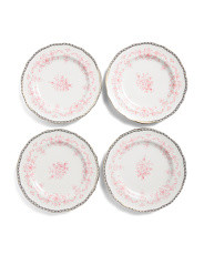 Set Of 4 Porcelain Genevieve Floral Dinner Plates | Marshalls