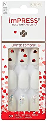 KISS imPRESS Press-On Manicure Limited Edition Valentine Nails, ‘Love Maze', 30 Count | Amazon (US)