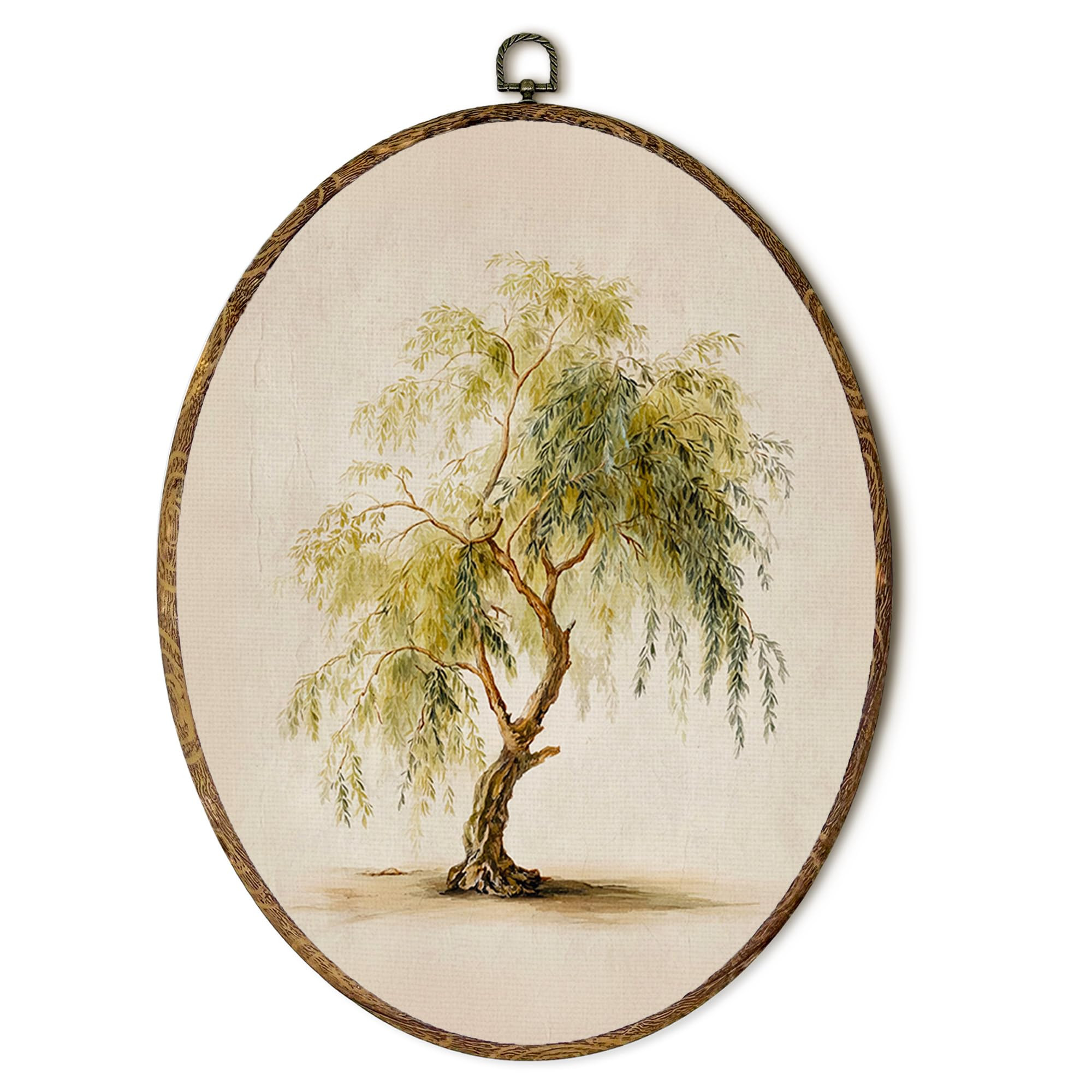 laveliabel Vintage Willow Tree Watercolor Oval Canvas Art Wall Decor, Country Landscape Framed Ca... | Amazon (US)