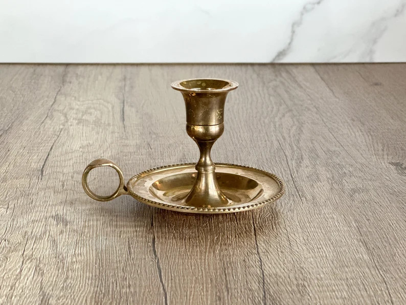 Brass Candle Holder Vintage Chamber Candle Holder - Etsy | Etsy (US)