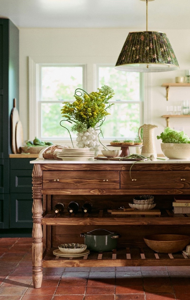 This pine + acacia wood island with a marble top feels like it was made for a cozy farmhouse kitchen 🤍 The turned legs, warm wood tones, and classic marble create such a timeless, romantic feel. Perfect for gathering, styling fresh blooms, or serving up something homemade. 🌿🍞✨


#LTKHome #LTKFamily