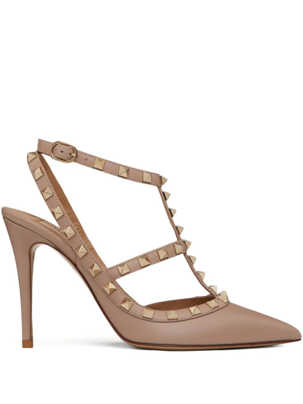Valentino Garavani Rockstud 100mm caged pumps - Neutrals | Farfetch Global